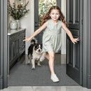 LUMI Ultra Thin Door Mat for Entryway,32"x48" Low Profile Non Slip Rubber Backing Indoor Doormat, Easy Clean Welcome Entrance Mat for Inside House, Patio, Greenish Grey by CozyNest Decor