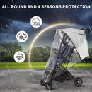 Universal Stroller Rain Cover, Clear Breathable Weather Shield with Waterproof Zipper, 4 Seasons Protection (XL) by TinyTreasures Baby Boutique