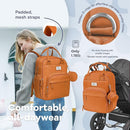 RUVALINO Diaper Bag Backpack-Multifunction Baby Travel Bag with Changing Pad, Insulated Bottle Holders & Pacifier Case, Large Capacity, Waterproof, Maple Orange by TinyTreasures Baby Boutique