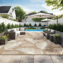 Pauwer Waterproof Outdoor Rug 9x12, Reversible Plastic Straw Patio Camping Rug, Indoor Outdoor RV Mat Carpet for Deck, Camper, Porch, Balcony, Backyard, Picnic, Leaf Brown by GreenHaven Gardens