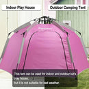 Portable Hexagon Kids Play Tent with LED Strip Lights Indoor Children Play House Easy Set-up Space Dream Tent for Night 4-5 Person & Birthday Gifts by TinyTreasures Baby Boutique