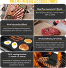 34Pcs Grill Accessories Grilling Gifts for Men, 16 Inches Heavy Duty BBQ Accessories, Stainless Steel BBQ Tools with Thermometer, Grill Mats for Backyard, BBQ Set for Men Women by GreenHaven Gardens
