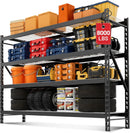 WORKPRO 8000LBS Storage Shelves, 77" Extra-Wide Garage Shelving, Heavy-Duty Metal Shelving Unit, Adjustable 4-Tier Garage Storage Rack for Warehouse, Basement,77" W X 24" D X 72" H, Black by GreenHaven Gardens