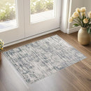 2x3 Entryway Area Rugs: Washable Neutral Abstract Small Rug Door Mat Non-Slip Soft Low Pile Indoor Carpe for Entrance Kitchen Front Door Bathroom Entry Kids Room - Gray by TinyTreasures Baby Boutique