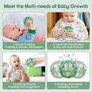 MCGMITT Baby Montessori Sensory Toys for 0-6 6-12 Months, Easy Grasp Food Grade Stretchy Silicone Baby Teether Teething Rattle Toys, BPA-Free Infant Teether Ball Chew Rattle Toys Shower Gifts by TinyTreasures Baby Boutique