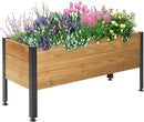 Wood Rectangular Garden Planter Box Raised Garden Bed Outdoor,Planters for Outdoor Plants 37x13x15in Elevated Planter Box for Herbs Vegetables Flowers Great for Patio Deck Balcony by GreenHaven Gardens