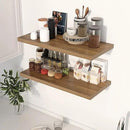 30" Floating Shelves for Wall, 12" Deep Slim Walnut Floating Shelves, Wall-Mounted Shelves for Bedroom, Living Room, Kitchen, Bathroom - Set of 2 by CozyNest Decor