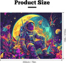 BVBOX Astronaut Space Blacklight Tapestry 79"x59", UV Reactive Astronaut Moon Garden Flower Universe Galaxy Planet Glow in Dark Tapestries, Black Light Neon Upright Poster Wall Hanging Backdrop Decor for Bedroom Living Room by CozyNest Decor