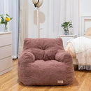 Bean Bag Chair with Filler, Bean Bag Sofa with Tufted Soft Stuffed Filling, Fluffy and Lazy Sofa, Comfy Cozy BeanBag Chairs with Memory Foam for Dorm, Apartment, Living Room (Red) by CozyNest Decor