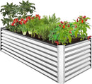 Best Choice Products 8x4x2ft Outdoor Metal Raised Garden Bed, Deep Root Planter Box for Vegetables, Flowers, Herbs, and Succulents w/ 478 Gallon Capacity - Silver by GreenHaven Gardens