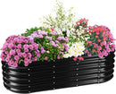 17" Tall Elevated Oval Metal Raised Garden Bed - 5ft x 2ft in Size and 0.8MM Thick Durable Planter Bed/Box for Vegetables Flowers Succulent at Patio/Garden Outdoor (Black, 5X2X1.4 FT) by GreenHaven Gardens