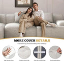 122" Modern L Shaped Modular Sectional Sofa, Boneless Couches for Living Room with Ottoman,4 Seater Convertible Chenille Cloud Couch Sofa Set, No Assembly Required, Beige 1 PCS by CozyNest Decor