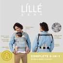 LÍLLÉbaby Complete Airflow Ergonomic 6-in-1 Baby Carrier Infant to Toddler with Lumbar Support (7-45 Pounds), 360 Degree Baby Wearing, Inward and Outward Facing (Silver) by TinyTreasures Baby Boutique
