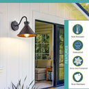 2 Pack Dusk to Dawn Outdoor Wall Light Fixtures Photocell Sensor, Exterior Sconce Light with Cast Hammered Aluminum Shade, Outside Wall Mount Lamp for House Patio Garage Entryway Doorway by CozyNest Decor