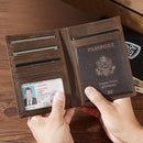 Polare Luxury RFID Blocking Leather Passport Holder Travel Wallet For Men and Women (Dark Brown Compass) by TinyTreasures Baby Boutique