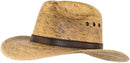 Palm Leaf Straw Trilby Wide Brim Fedora Golf Sun Hat for Men or Women, UV UPF Protection Natural