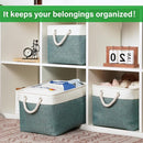 Bidtakay Fabric Storage Baskets for Shelves 3 Pack Large Storage Bins for Organizing Linen Collapsible Organizer for Closet-Deep Green by TinyTreasures Baby Boutique