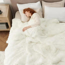 Bedsure GentleSoft Fluffy Cream Blankets Queen Size for Bed, Thick Sherpa Faux Fur Fleece Fuzzy Plush Winter Warm Heavy Soft Full Queen Blankets, Bedroom Decor Cream Gifts Cozy Gifts for Women, 90x90 by CozyNest Decor
