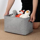 DULLEMELO Medium Storage Baskets for Organizing, Rectangular Fabric Storage Bins Collapsible, Perfect for Shelves, Closets, Nursery, Home, Office, Empty Gift Baskets (3-Pack,Grey) by TinyTreasures Baby Boutique