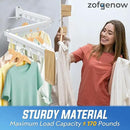 Clothes Drying Rack Wall Mounted, Retractable Space-Saving Foldable Laundry Drying Rack for Indoor & Outdoor Use - Laundry Rooms, Bathroom & Balconies,Includes 10 Clothespins(White) by CozyNest Decor