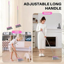 JOYMOOP Pink Broom and Dustpan Set with 56” Handle, Upright Angle with Built-in Comb Teeth for Hardwood Floors and Pet Hair by CozyNest Decor