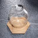 Set of 2 Zodiac Sign Wine Glasses with 2 Wooden Coasters (Libra)