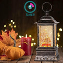 Fall Snow Globe Red Truck Lantern, Glitter Lighted Snow Globes Fall Decorations for Home, Light Up Snowglobe Fall Décor by CozyNest Decor