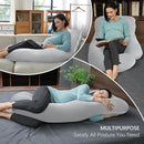 MOON PARK Pregnancy Pillows for Sleeping - U Shaped Full Body Maternity Pillow with Removable Cover - Support for Back, Legs, Belly, HIPS - 57 Inch - Light Grey - Cooling Cover by TinyTreasures Baby Boutique