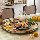 Lazy Susan Turntable Organizer for Table Top, 24’’ Round Wooden Lazy Susan for Cabinet Kitchen Countertop Pantry Dining Coffee Table for Condiments Spices, Rustic Bathroom Vanity Tray for Soap Candle by CozyNest Decor