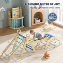 BlueWood 2025 8-in-1 Pikler Triangle Climbing Set Toddler Toys Indoor Baby Jungle Gym Climber Playground for Kids - Sky Blue by TinyTreasures Baby Boutique