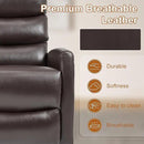 Manual Swivel Rocker Recliner Chair for Adults, Overstuffed Reclining Glider Chair for Nursing with Vibration Massage & Heat, Living Room Rocking Recliner 3-Stage backrest, Faux Leather Brown by CozyNest Decor