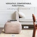 Anji Mountain 22"x22"x16" Handmade & Handcrafted Ottoman Pouf Comfortable Pouf Ottoman Foot Rest & Home Décor Accent for Living Room, Bedroom, Nursery, Kids Room, Patio by CozyNest Decor