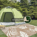 Pauwer Waterproof Outdoor Rug 6x9, Reversible Plastic Straw Patio Camping Rug, Indoor Outdoor RV Mat Carpet for Deck, Camper, Porch, Balcony, Backyard, Picnic, Floral Brown by GreenHaven Gardens