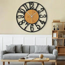 LEIKE 32" Oversized Large Wall Clocks,Silent,Non Ticking,Battery Operated Modern Round Big Wood Decorative Metal Wall Clock for Living Room, Bedroom,Kitchen,Farmhouse,Office Decor - Black,32 Inch by CozyNest Decor