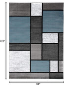 Rugshop Contemporary Modern Boxes Area Rug 7' 10" X 10' 2" Blue/Gray by TinyTreasures Baby Boutique