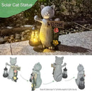 Solar Cat Statue with Solar Lantern-Outdoor Garden Décor, LED Lighted Kitty Figurine for Patio, Lawn,Yard-Valentine's Day, Birthday Gifts for Mom,Grandma,Cat Lovers by GreenHaven Gardens