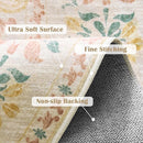 jinchan Round Rug 6ft Area Rugs Vintage Floral Distressed Design,Machine Washable Soft Non-Slip Low-Pile Ultra-Thin Circle Rug for Bedside Living Room Dining Room Bedroom (6' Round, Apricot Multi) by TinyTreasures Baby Boutique