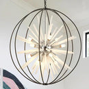 31.5" Black Chrome 16-Light Globe Sputnik Chandelier Modern Adjustable Hanging Ceiling Glass Tube Pendant Light Fixture for Entryway Foyer Stairway Dining Living Room Hallway by CozyNest Decor