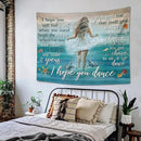 Coastal Beach Tapestry I Hope You Dance Tapestry Wall Hanging for Bedroom Sea Turtle Tapestries Aesthetic Wall Decor for Home Dorm Living Room 40"x60" by CozyNest Decor