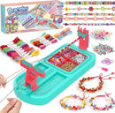 Friendship Bracelet Making Kit, Arts and Crafts Loom Bracelet Maker for Kids, Jewelry String Making supplies with 3 Thread Styles & 6 Bead Types, Christmas Birthday Gifts for Girls Ages 6 7 8 9 10+ by TinyTreasures Baby Boutique