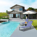 Outdoor Chaise Lounge Chair Set of 2, Foldable & Assemble-Free, 6 Adjustable Positions, Durable Rust-Resistant Frame, Portable Outdoor Pool Lounge Chairs for Pool Patio Beach, Blue by GreenHaven Gardens
