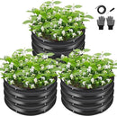 ZXZYHFTY Round Galvanized Raised Garden Bed kit,Black Outdoor Garden Raised Planter Box, Round Large Metal Raised Garden Beds for Vegetable 2 * 2 * 1ft 3 Pcs by GreenHaven Gardens