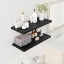 32" Floating Shelves for Wall, 12" Deep Slim Black Floating Shelves, Wall-Mounted Shelves for Bedroom, Living Room, Kitchen, Bathroom - Set of 2 by CozyNest Decor