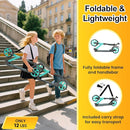 Kick Scooter for Kids Teens & Adults, 4 Adjustable Heights, 8IN All Terrain Big Wheels, Dual Brakes & Dual Suspension, Foldable and Lightweight, Gifts for Girls Boys by TinyTreasures Baby Boutique
