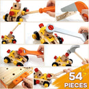 KIDWILL Wooden Tool Bench for Kids, 54-Piece Kids Tool Set with 2-in-1 Workbench & Take-Along Tool Kit, STEM Educational Toy Tools for Kids Ages 3 4 5 6 7 8 Years Old, Boy Toys by TinyTreasures Baby Boutique