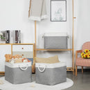 Bidtakay Large Storage Baskets for Organizing 3-Pack Fabric Closet Organizers Storage Bins with Handles 16x11.8x11.8 In Collapsible Baskets for Shelves Cloth Home Organization L-White&Grey by TinyTreasures Baby Boutique