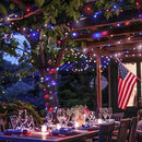JMEXSUSS 2 Pack Red White and Blue Solar Lights, 200LED 75.5ft Patriot Solar String Lights Outdoor Waterproof, 8 Modes 4th of July Light for Independence Day Patio Garden Tree Decorations by GreenHaven Gardens