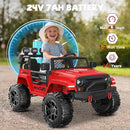 ANPABO 24V 2 Seater Ride On Car for Kids w/EVA Tires, 4X200W Motors, 4 Shock Absorbers, 2.4G Remote Control, Bluetooth Radio, LED Headlights & Searchlights, Electric Car for Kids Ages 3-8,Bright red by TinyTreasures Baby Boutique