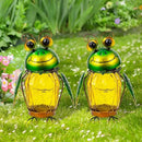 2 Pack Solar Lanterns Outdoor Waterproof Frog Hanging Solar Lantern, LED Glass Jar Outdoor Lanterns, Garden Lantern Lights for Yard Tree Table Xmas Metal Decoration by GreenHaven Gardens