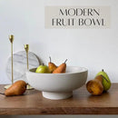 OAKOA Concrete Fruit Bowl for Kitchen Counter - Large Decorative Bowls for Home Decor - Modern Key Bowl for Entryway Table - Pedestal Bowl for Keys by CozyNest Decor